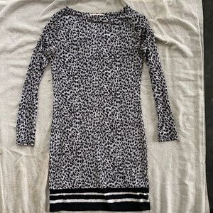 Black & white leopard print dress